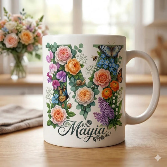 Floral Coffee Mug Design